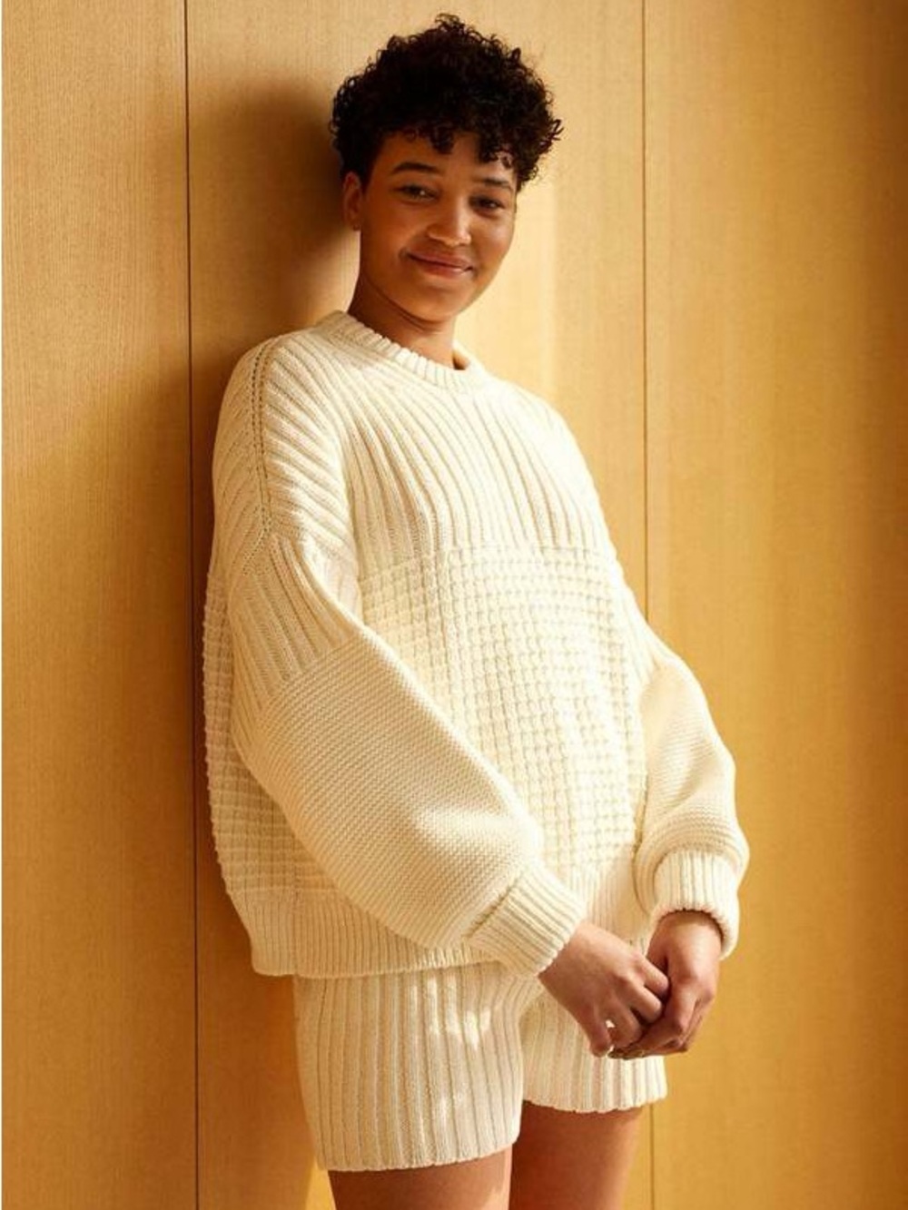 Knotty Ones Delcia Lemon Cotton Sweater + Shorts Set